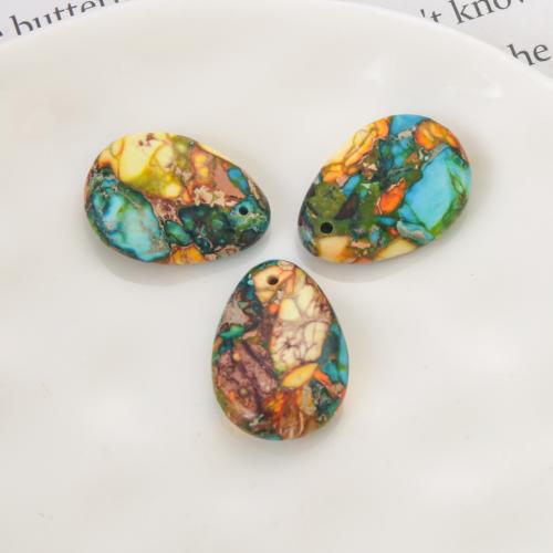 Natural Imperial Jasper Pendants, Impression Jasper, Teardrop, DIY, mixed colors, 18x25mm, Sold By PC
