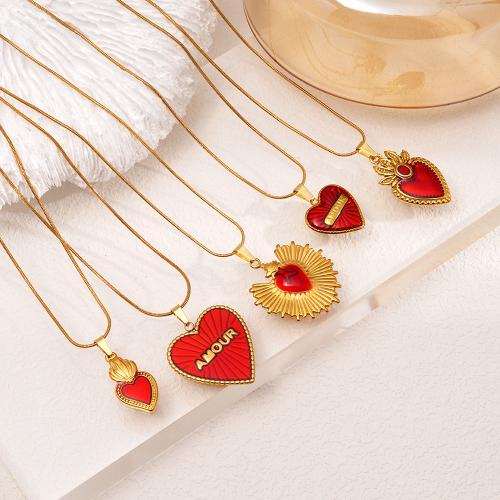 Brass Necklace, plated, different styles for choice & for woman & enamel, Sold By PC