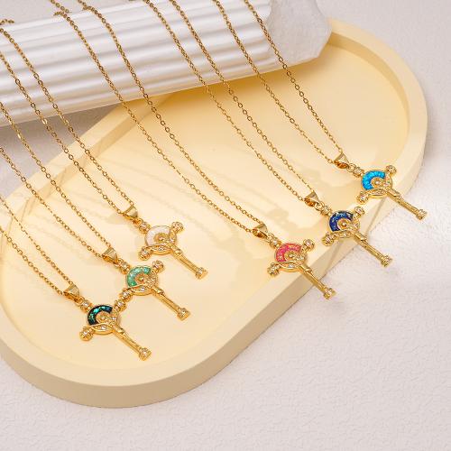 Brass Necklace, with Resin, gold color plated, fashion jewelry & for woman & with rhinestone, more colors for choice, Sold By PC