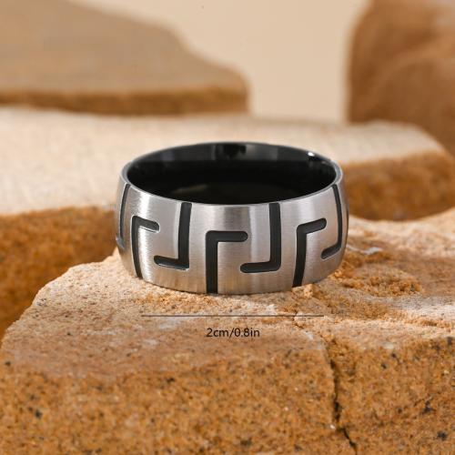 Stainless Steel Finger Ring, 304 Stainless Steel, plated, fashion jewelry & different size for choice & for man, black, Sold By PC