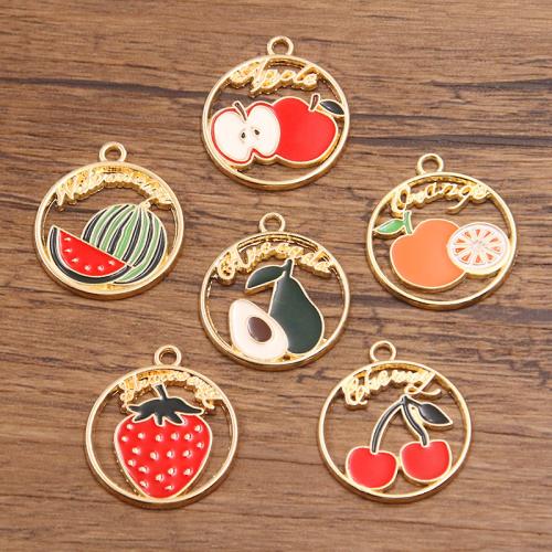 Tibetan Style Enamel Pendants, Fruit, plated, DIY, more colors for choice, 21x25mm, 100PCs/Bag, Sold By Bag