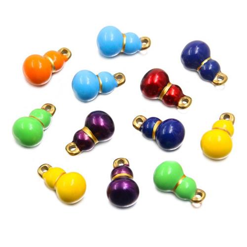 Tibetan Style Enamel Pendants, Calabash, plated, DIY, more colors for choice, 100PCs/Bag, Sold By Bag