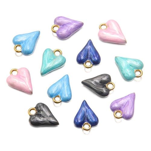 Stainless Steel Heart Pendants, 304 Stainless Steel, plated, DIY & enamel, more colors for choice, 10PCs/Bag, Sold By Bag