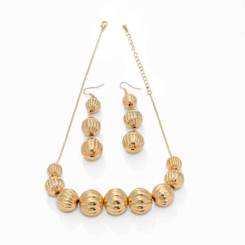 alliage de zinc parure de bijoux, Rond, Placage de couleur d'or, bijoux de mode & styles différents pour le choix & pour femme, Vendu par PC