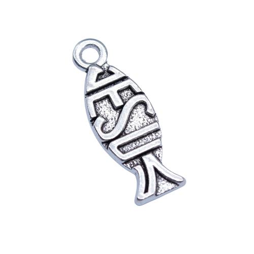 Tibetan Style Animal Pendants, Fish, antique silver color plated, vintage & DIY, 26x9mm, 10PCs/Bag, Sold By Bag