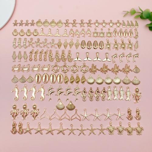 Tibetan Style Animal Pendants, KC gold color plated, random style & different quantity for choice & mixed pattern & DIY, pendant length 10-30mm, Sold By Set