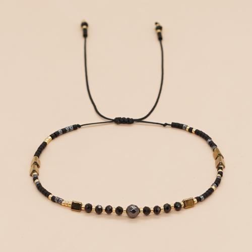 Seedbead Bracelet, with Wax Cord & Gemstone & Tibetan Style, handmade, Bohemian style & for woman, more colors for choice, Length:Approx 11 Inch, Sold By PC