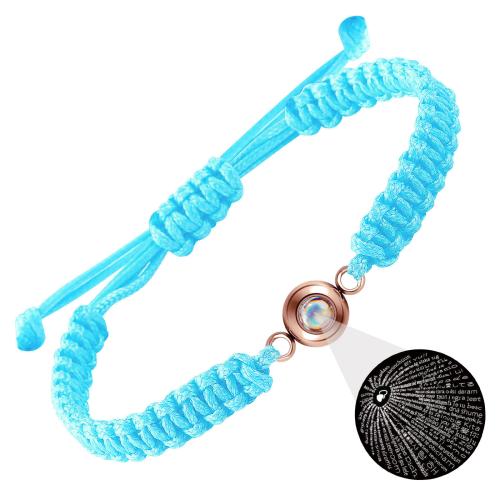 304 Stainless Steel Miniature Projection Bracelet, with Wax Cord, handmade, fashion jewelry & for couple, more colors for choice, Length:Approx 5-10 Inch, Sold By PC