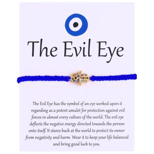 Brass Bracelet, with Polyester Cord, handmade, Unisex & different styles for choice & micro pave cubic zirconia, Length:Approx 5-10 Inch, Sold By PC