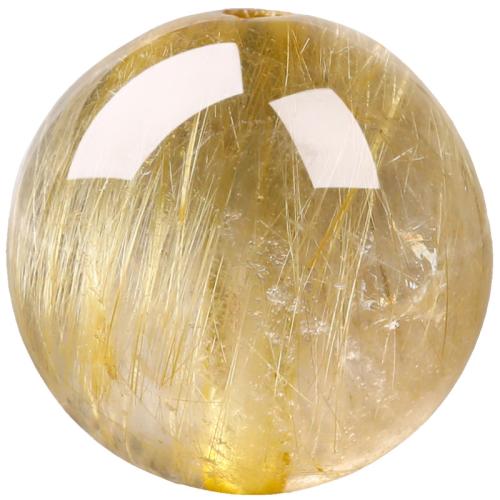 Natural Quartz Jewelry Beads, Rutilated Quartz, Round, polished, DIY & different size for choice, gold, Sold By PC
