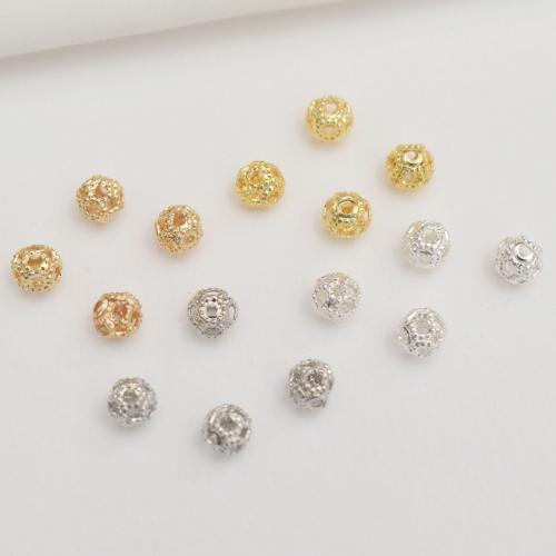 Brass Spacer Beads, plated, DIY & hollow, more colors for choice, 4mm, 100PCs/Bag, Sold By Bag