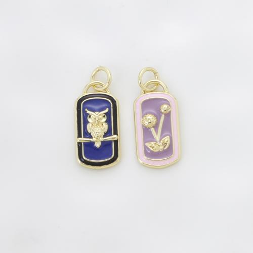 Brass Jewelry Pendants, plated, DIY & enamel, more colors for choice, 17.70x8.70x2.80mm, Sold By PC