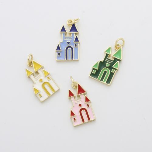 Colgantes de la joyería de cobre amarillo, metal, Casa, chapado, Bricolaje & esmalte, más colores para la opción, 17.80x10x22mm, Vendido por UD