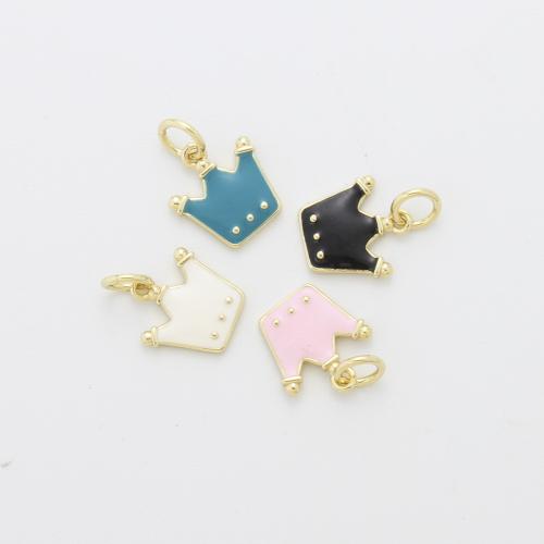 Brass Jewelry Pendants, Crown, plated, DIY & enamel, more colors for choice, nickel, lead & cadmium free, 10.60x9.80x1.50mm, Sold By PC