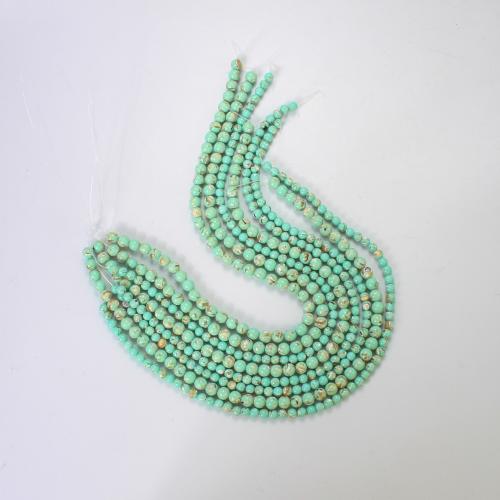 Gemstone Jewelry Beads, Turquoise, Round, painted, DIY & different size for choice, blue, Sold Per Approx 40 cm Strand