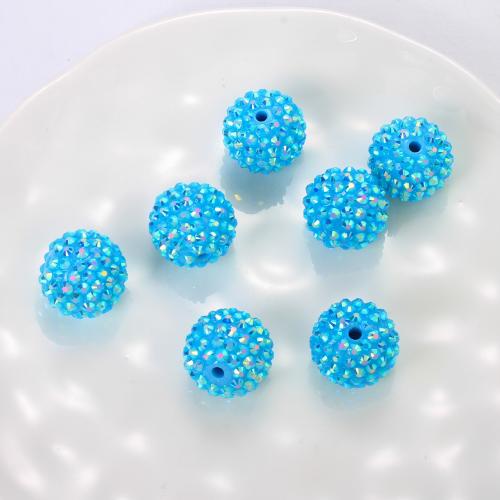 Resin Jewelry Beads, with Acrylic, DIY & different size for choice, blue, 100PCs/Bag, Sold By Bag