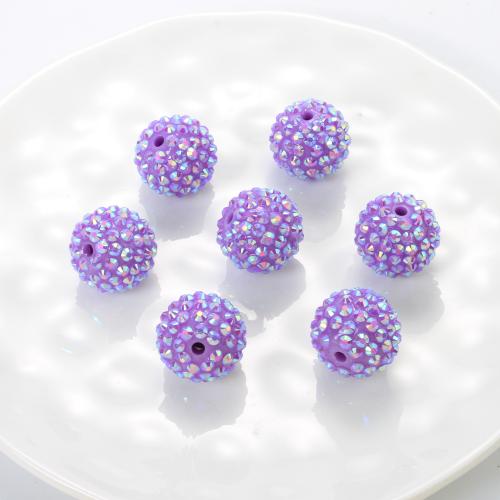 Resin Jewelry Beads, with Acrylic, DIY & different size for choice, purple, 100PCs/Bag, Sold By Bag