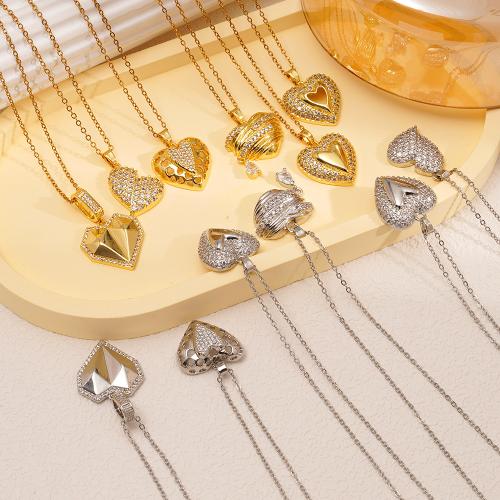 Cubic Zircon Micro Pave Brass Necklace, plated, different styles for choice & micro pave cubic zirconia & for woman, more colors for choice, Sold By PC