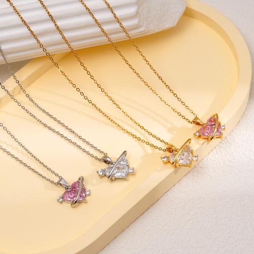 Cubic Zircon Micro Pave Brass Necklace, plated, fashion jewelry & micro pave cubic zirconia & for woman, more colors for choice, Sold By PC