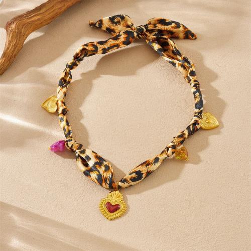 Stainless Steel Jewelry Necklace, 304 Stainless Steel, with Cotton & Acrylic, gold color plated, fashion jewelry & different styles for choice & for woman, Sold By PC