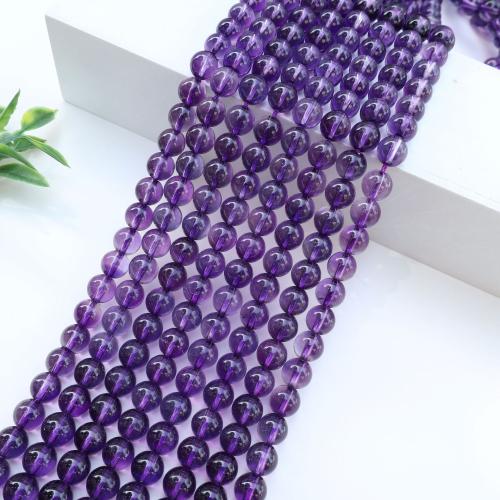 Natural Amethyst Beads, DIY, purple, 7.50mm, Sold Per 38 cm Strand