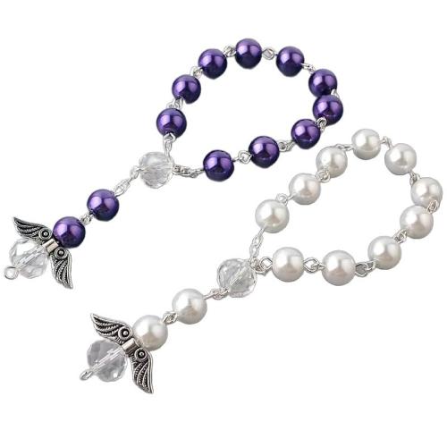 Glass Pearl Bracelet, Tibetan Style, with Glass, plated, fashion jewelry, more colors for choice, 8mm, Length:21 cm, Sold By PC