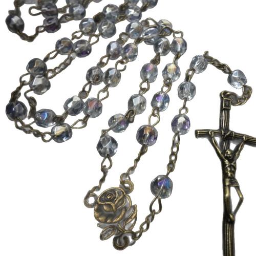 Rosary Necklace, Tibetan Style, with Crystal, Cross, plated, fashion jewelry, more colors for choice, 50x20mm, Length:88 cm, Sold By PC