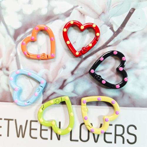 Tibetan Style Key Clasp, Heart, stoving varnish, DIY & enamel, more colors for choice, 25x25mm, Sold By PC