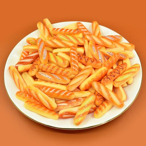 Fashion Decoration, Resin, Bread, epoxy gel, random style & mixed pattern, 37x9mm, 10PCs/Bag, Sold By Bag