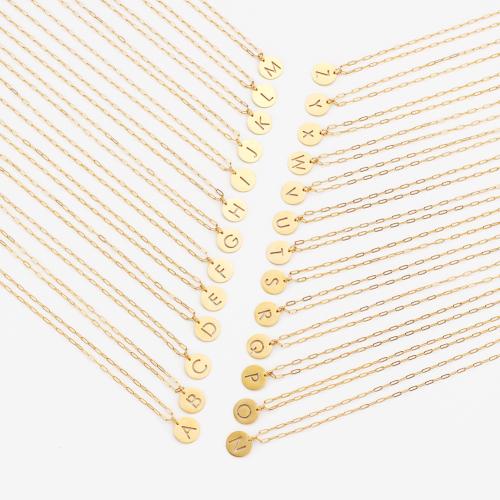 304 Stainless Steel Necklace, with 5cm extender chain, Alphabet Letter, plated, Unisex & different styles for choice, more colors for choice, Length:Approx 50.6 cm, Sold By PC