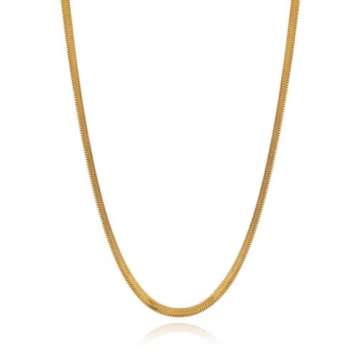 Titanium Steel Necklace, with 2inch extender chain, gold color plated, different size for choice & snake chain & for woman, Length:Approx 15.7 Inch, Sold By PC