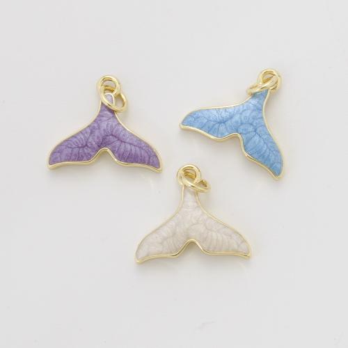 Colgantes de la joyería de cobre amarillo, metal, Cola de sirena, chapado, Bricolaje & esmalte, más colores para la opción, libre de níquel, plomo & cadmio, 14x16.50x2.90mm, Vendido por UD