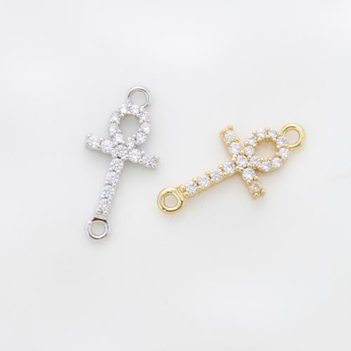 Cubic Zirconia Micro Pave Brass Pendant, plated, DIY & micro pave cubic zirconia, more colors for choice, nickel, lead & cadmium free, 18.70x8.30x1.90mm, Sold By PC