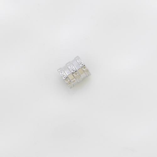 Brass Jewelry Beads, plated, DIY, silver color, nickel, lead & cadmium free, 6.60x6x6mm, Sold By PC