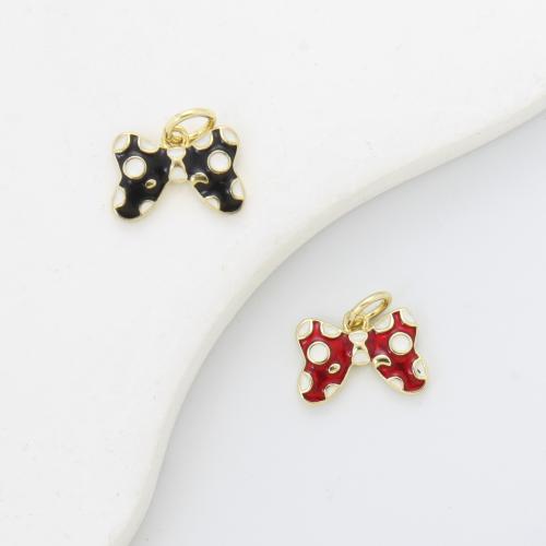 Brass Jewelry Pendants, Bowknot, plated, DIY & enamel, more colors for choice, nickel, lead & cadmium free, 8.60x12x2mm, Sold By PC