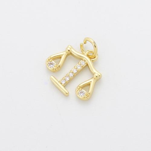 Cubic Zirconia Micro Pave Brass Pendant, plated, DIY & micro pave cubic zirconia, gold, nickel, lead & cadmium free, 11.40x12.70x1.20mm, Sold By PC