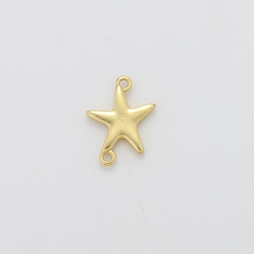 Brass Jewelry Connector, Star, plated, DIY, gold, nickel, lead & cadmium free, 15x11x1.30mm, Sold By PC