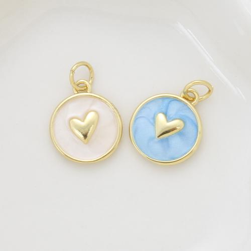 Brass Jewelry Pendants, Heart, plated, DIY & enamel, more colors for choice, nickel, lead & cadmium free, 14x12x2.50mm, Sold By PC