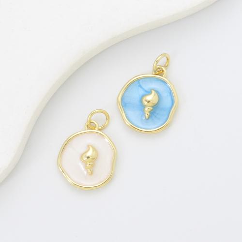 Brass Jewelry Pendants, Helix, plated, DIY & enamel, more colors for choice, nickel, lead & cadmium free, 15.40x12.70x4mm, Sold By PC