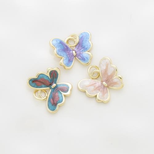 Brass Jewelry Pendants, Butterfly, plated, DIY & enamel, more colors for choice, nickel, lead & cadmium free, 12x15.20x2.80mm, Sold By PC
