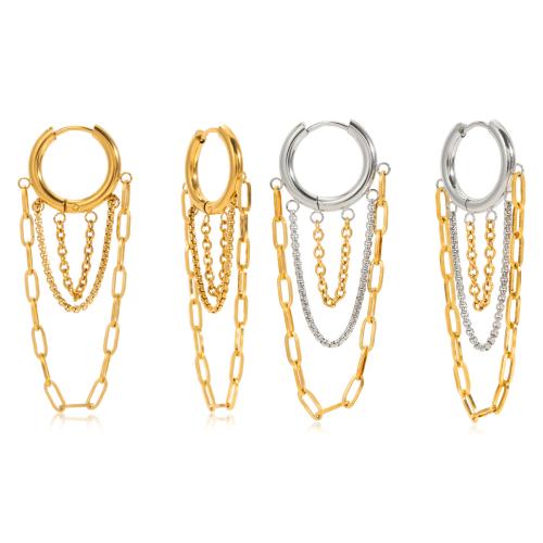 Stainless Steel Drop Earring, 304 Stainless Steel, plated, fashion jewelry & for woman, more colors for choice, Sold By Pair