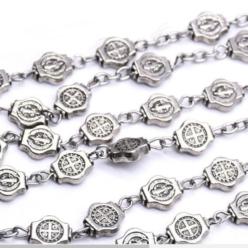 Tibetan Style Jewelry Necklace, silver color plated, fashion jewelry, mixed colors, 8mm, Length:59 cm, Sold By PC