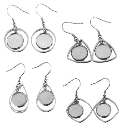 304 Stainless Steel Earring Drop Component, DIY & different styles for choice, original color, 12mm, 10PCs/Bag, Sold By Bag