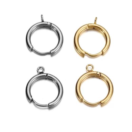 304 Stainless Steel Huggie Hoop Earring Finding, plated, DIY & different size for choice & different styles for choice, 10PCs/Bag, Sold By Bag