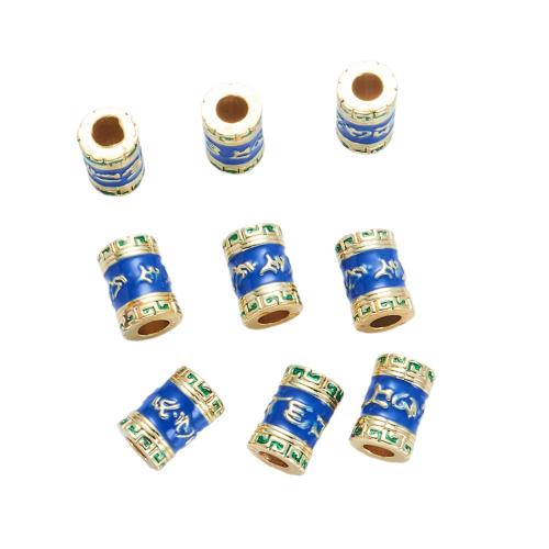 Brass Large Hole Bead, 18K gold plated, DIY & enamel, 11.50x8mm, Hole:Approx 4mm, Sold By PC