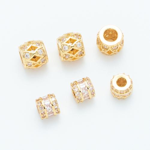 Cubic Zirconia Micro Pave Brass Beads, plated, DIY & different styles for choice & micro pave cubic zirconia, Sold By PC