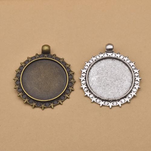 Tibetan Style Pendant Cabochon Setting, plated, vintage & DIY, more colors for choice, 10PCs/Bag, Sold By Bag
