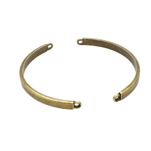 Tibetan Style Bangle Setting, antique brass color plated, DIY, 44x3.60mm, Hole:Approx 1.4mm, Sold By Pair