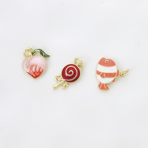 Brass Jewelry Pendants, plated, DIY & enamel, more colors for choice, nickel, lead & cadmium free, 14.70x7.30x1.80mm, Sold By PC