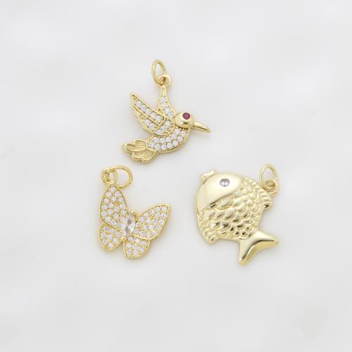 Cubique Pendentif en laiton zircon pavent, Placage, DIY & pavé de micro zircon, plus de couleurs à choisir, protéger l'environnement, sans nickel, plomb et cadmium, 17.60x19.30x3.10mm, Vendu par PC